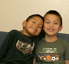 boys hugging